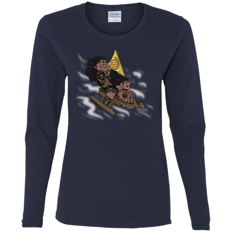 T-Shirts Navy / S Cross to The Ocean Women's Long Sleeve T-Shirt