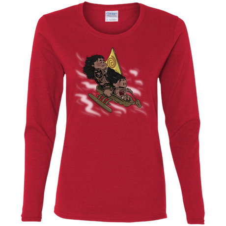 T-Shirts Red / S Cross to The Ocean Women's Long Sleeve T-Shirt