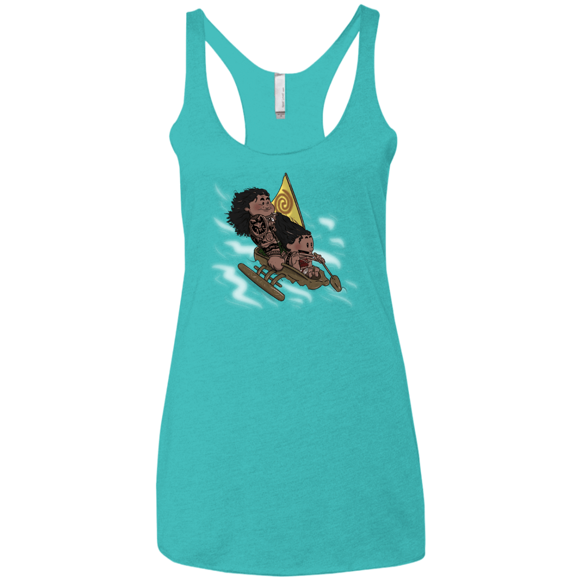 T-Shirts Tahiti Blue / X-Small Cross to The Ocean Women's Triblend Racerback Tank