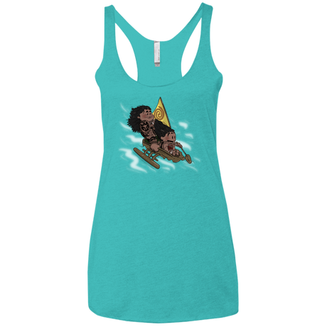 T-Shirts Tahiti Blue / X-Small Cross to The Ocean Women's Triblend Racerback Tank