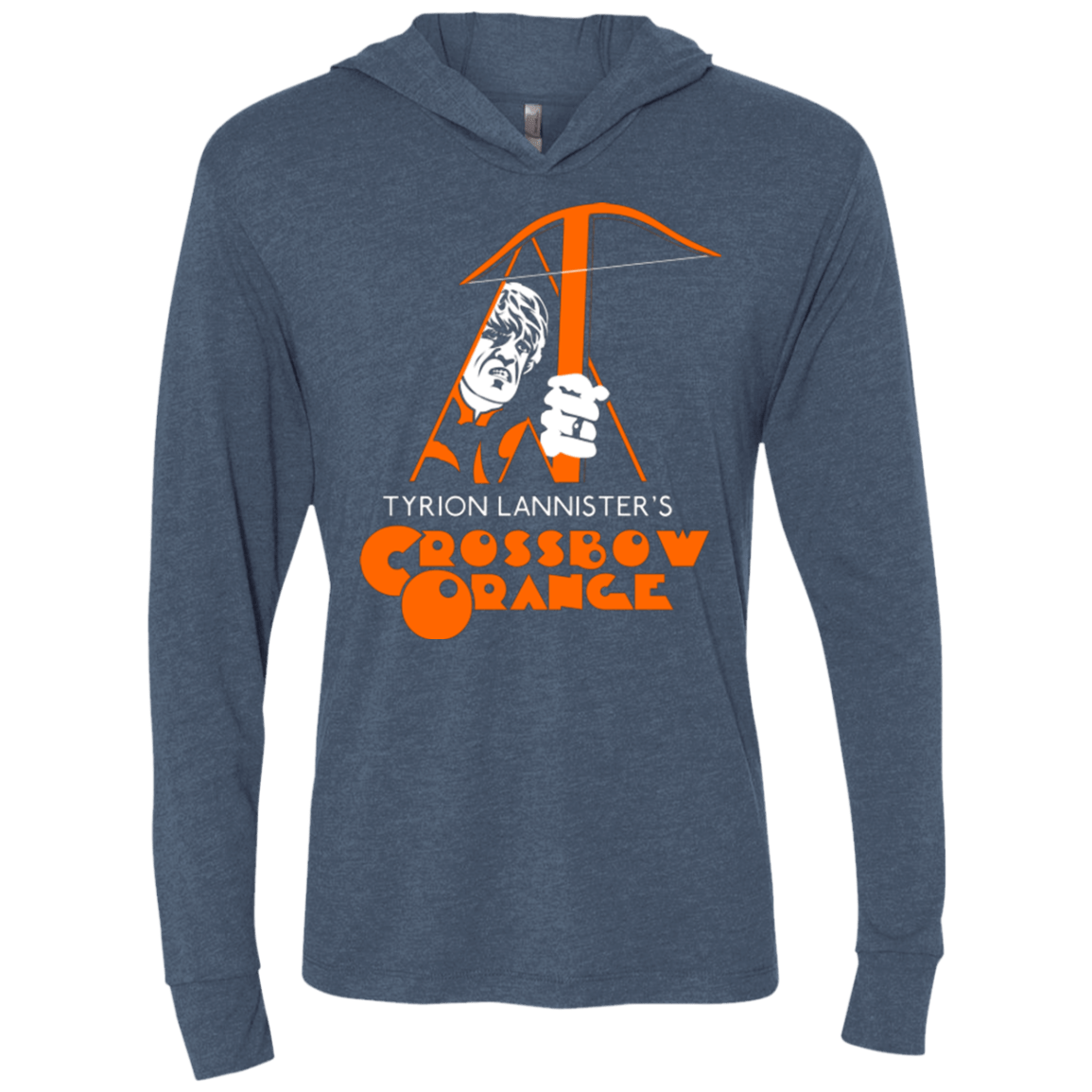 T-Shirts Indigo / X-Small Crossbow Orange Triblend Long Sleeve Hoodie Tee