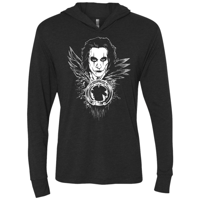 T-Shirts Vintage Black / X-Small Crow Face Triblend Long Sleeve Hoodie Tee