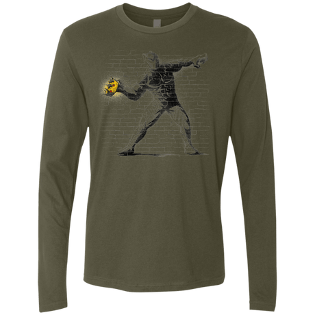 T-Shirts Military Green / Small Crown Thrower Men's Premium Long Sleeve