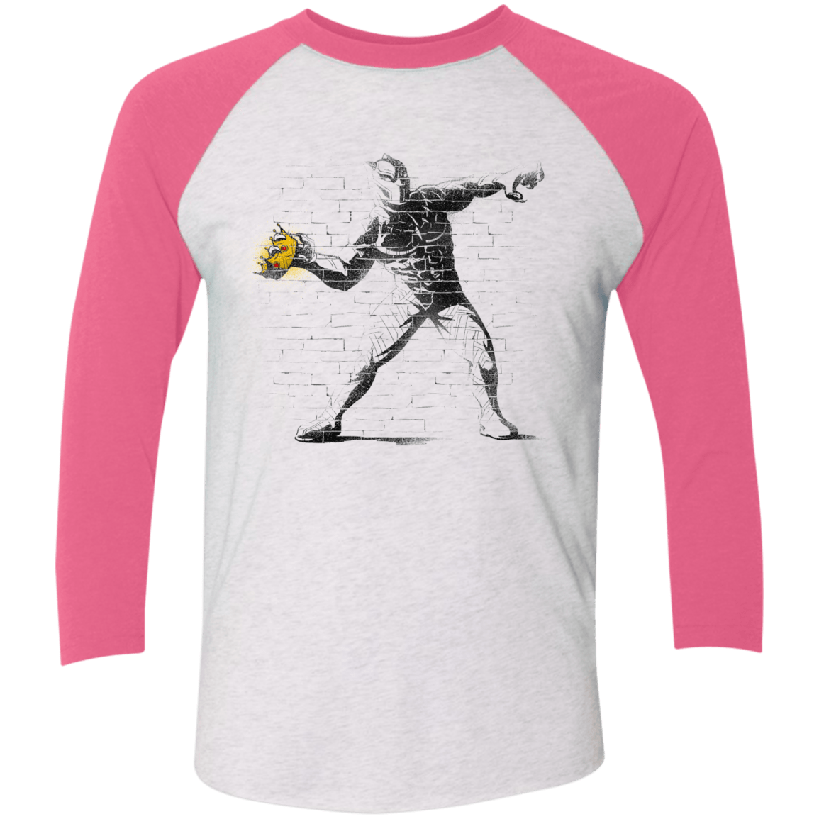 T-Shirts Heather White/Vintage Pink / X-Small Crown Thrower Men's Triblend 3/4 Sleeve