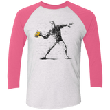 T-Shirts Heather White/Vintage Pink / X-Small Crown Thrower Men's Triblend 3/4 Sleeve