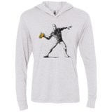 T-Shirts Heather White / X-Small Crown Thrower Triblend Long Sleeve Hoodie Tee