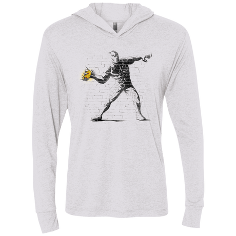 T-Shirts Heather White / X-Small Crown Thrower Triblend Long Sleeve Hoodie Tee