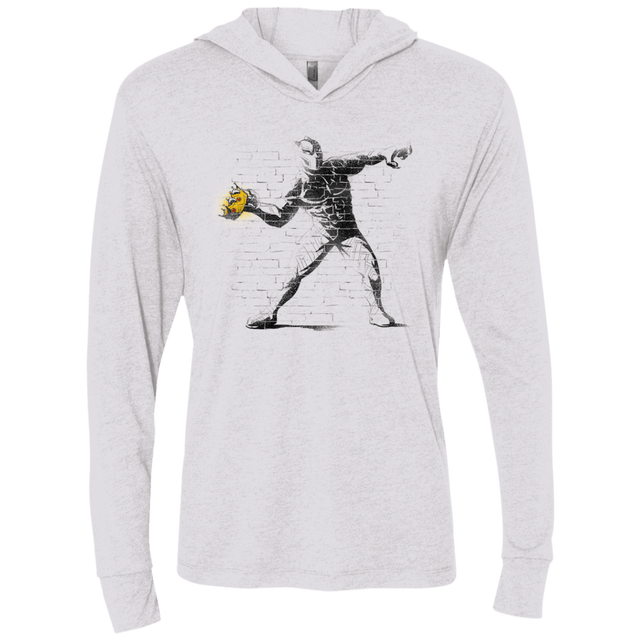 T-Shirts Heather White / X-Small Crown Thrower Triblend Long Sleeve Hoodie Tee