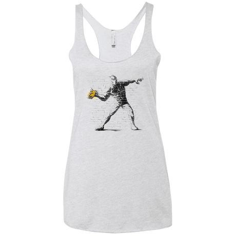 T-Shirts Heather White / X-Small Crown Thrower Women's Triblend Racerback Tank