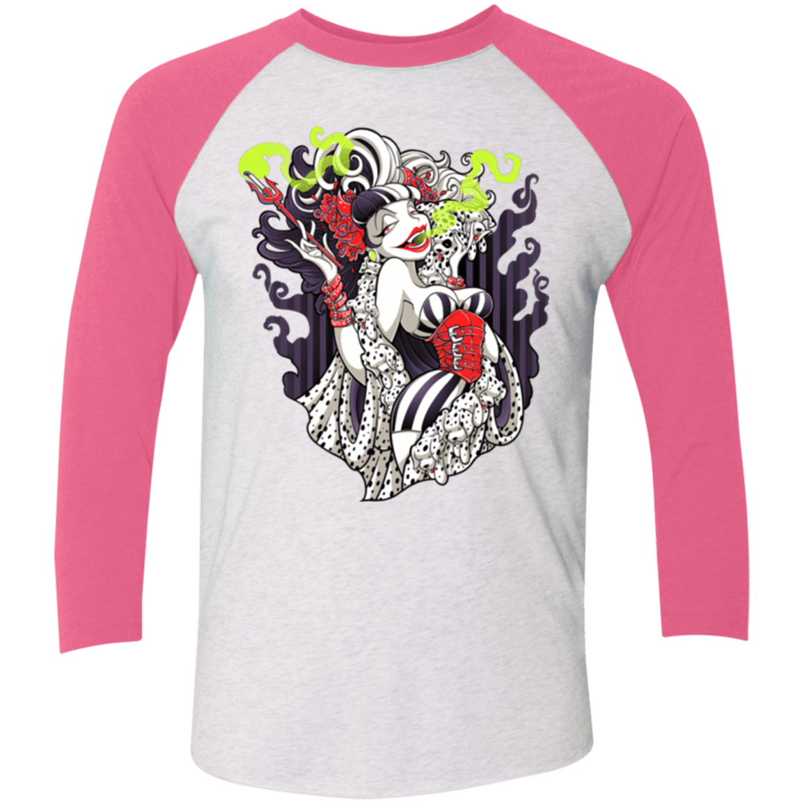 T-Shirts Heather White/Vintage Pink / X-Small Crudella De Mon Triblend 3/4 Sleeve