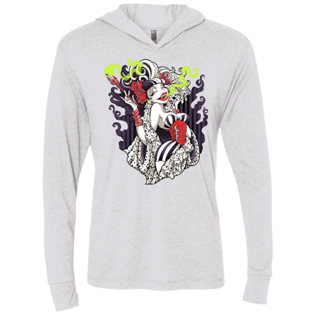 T-Shirts Heather White / X-Small Crudella De Mon Triblend Long Sleeve Hoodie Tee
