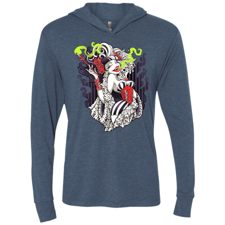 T-Shirts Indigo / X-Small Crudella De Mon Triblend Long Sleeve Hoodie Tee