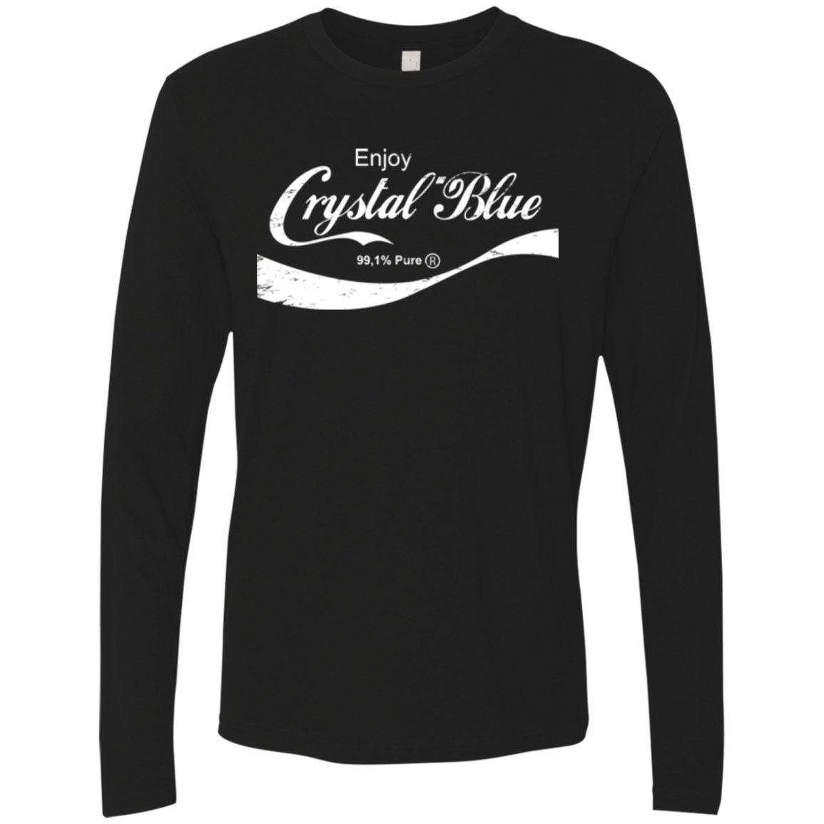 T-Shirts Black / Small Crystal Blue Coke Men's Premium Long Sleeve