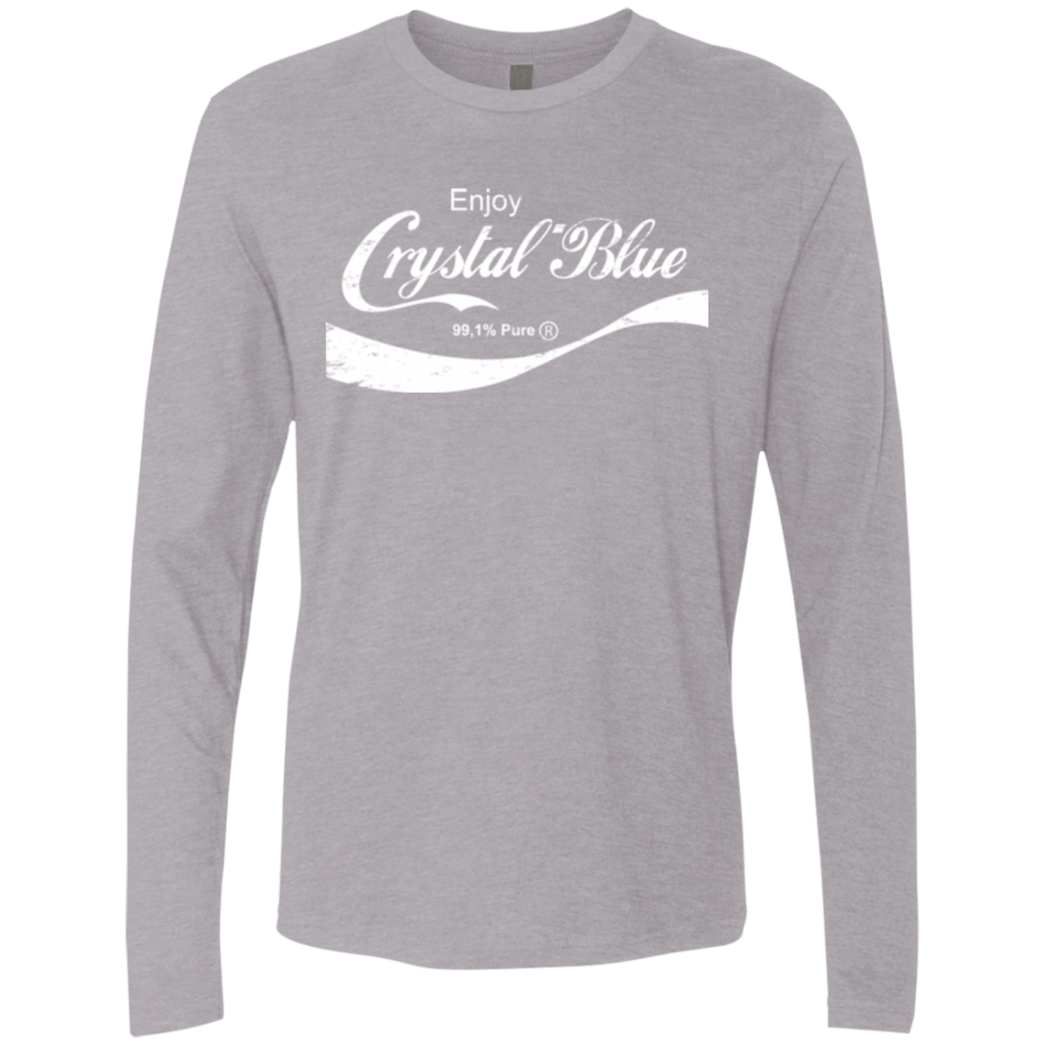T-Shirts Heather Grey / Small Crystal Blue Coke Men's Premium Long Sleeve