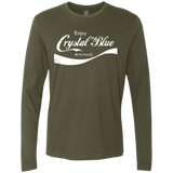 T-Shirts Military Green / Small Crystal Blue Coke Men's Premium Long Sleeve