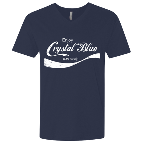 T-Shirts Midnight Navy / X-Small Crystal Blue Coke Men's Premium V-Neck