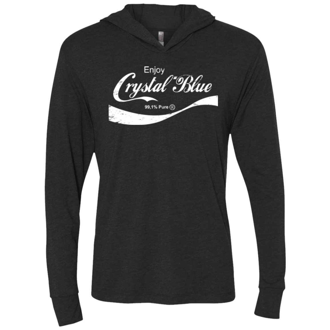 T-Shirts Vintage Black / X-Small Crystal Blue Coke Triblend Long Sleeve Hoodie Tee