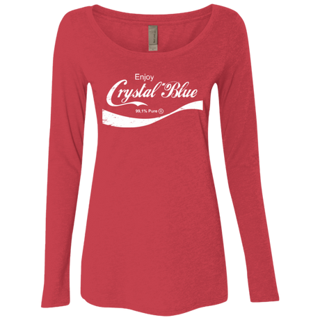 T-Shirts Vintage Red / Small Crystal Blue Coke Women's Triblend Long Sleeve Shirt