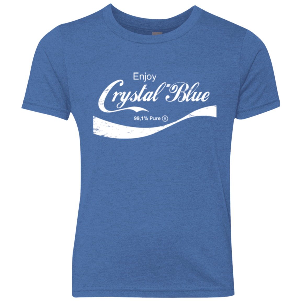 T-Shirts Vintage Royal / YXS Crystal Blue Coke Youth Triblend T-Shirt