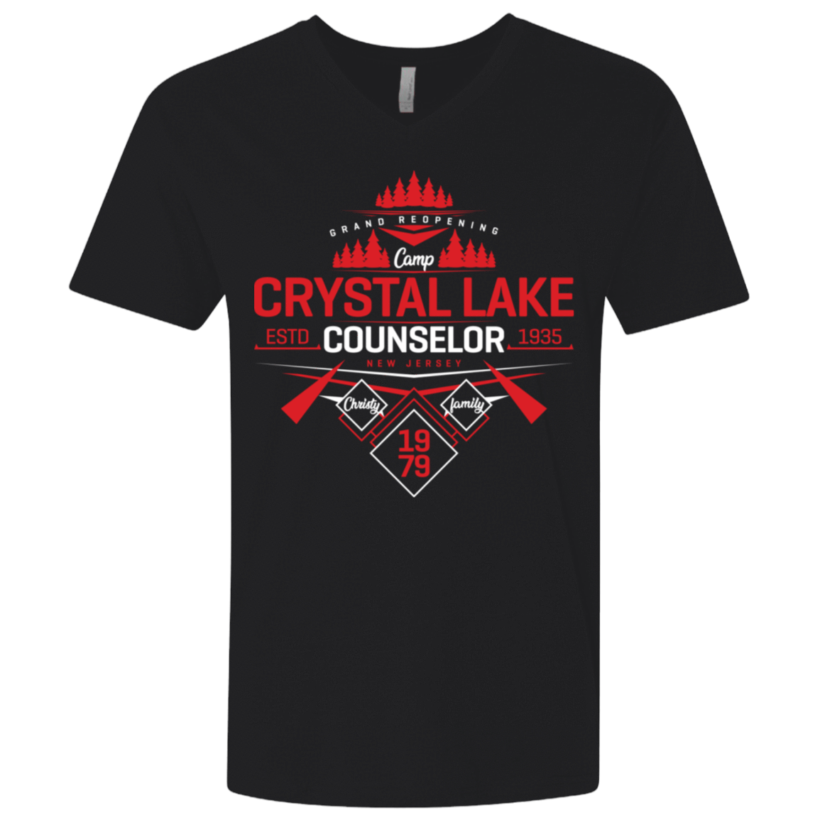 T-Shirts Black / X-Small Crystal Lake Counselor Men's Premium V-Neck