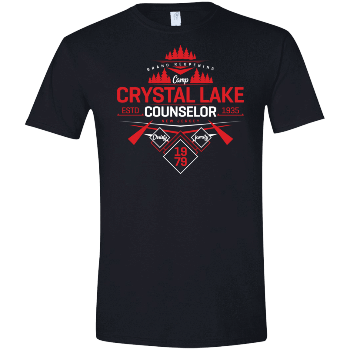 T-Shirts Black / S Crystal Lake Counselor Men's Semi-Fitted Softstyle
