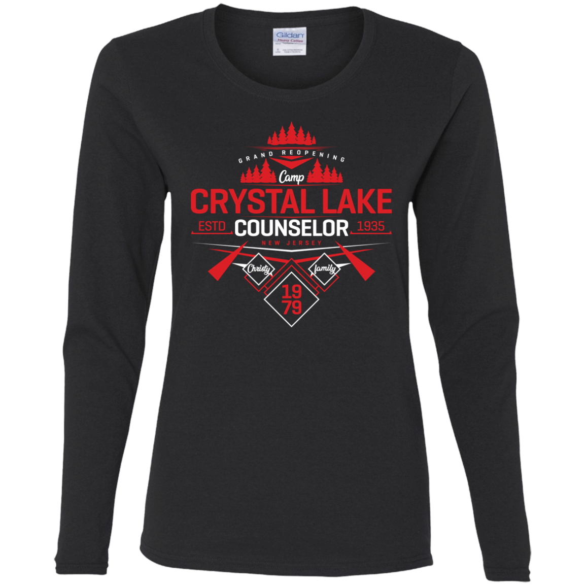 T-Shirts Black / S Crystal Lake Counselor Women's Long Sleeve T-Shirt