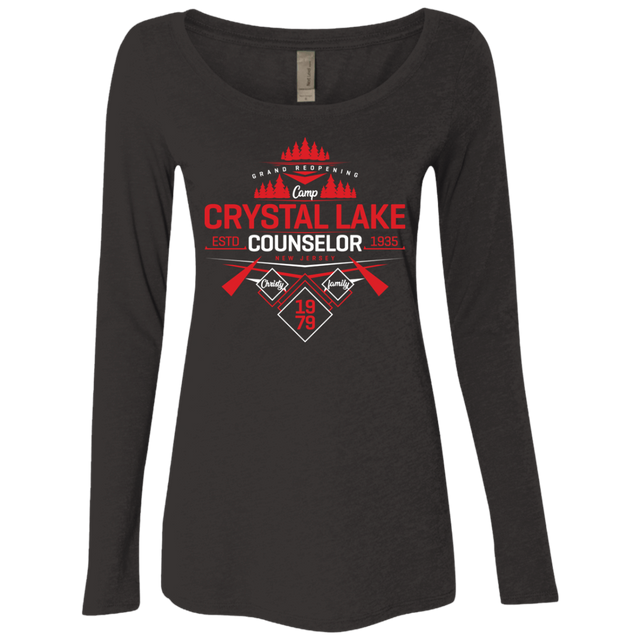 T-Shirts Vintage Black / S Crystal Lake Counselor Women's Triblend Long Sleeve Shirt