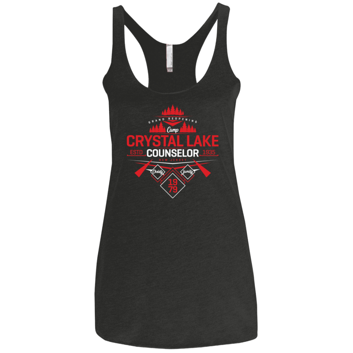 T-Shirts Vintage Black / X-Small Crystal Lake Counselor Women's Triblend Racerback Tank