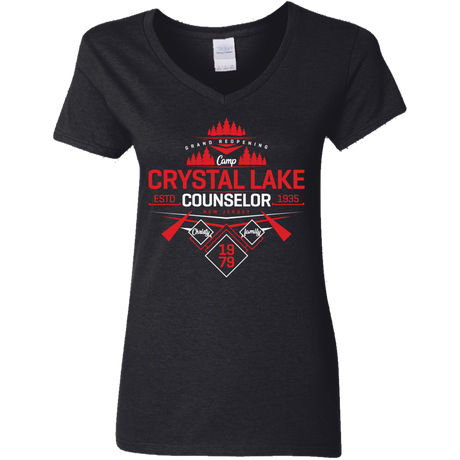 T-Shirts Black / S Crystal Lake Counselor Women's V-Neck T-Shirt