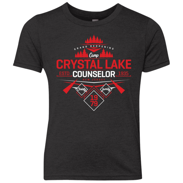 T-Shirts Vintage Black / YXS Crystal Lake Counselor Youth Triblend T-Shirt