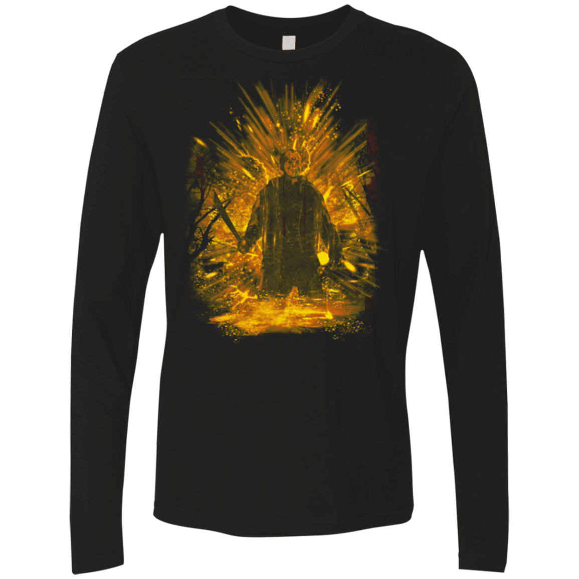 T-Shirts Black / Small Crystal Lake Storm Orange Men's Premium Long Sleeve