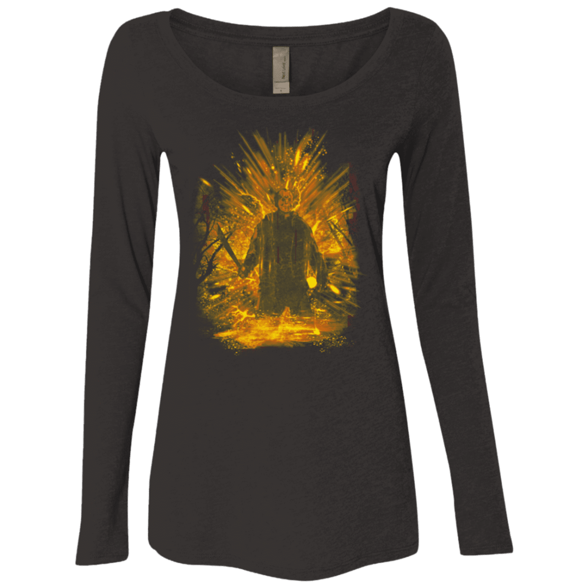 T-Shirts Vintage Black / Small Crystal Lake Storm Orange Women's Triblend Long Sleeve Shirt