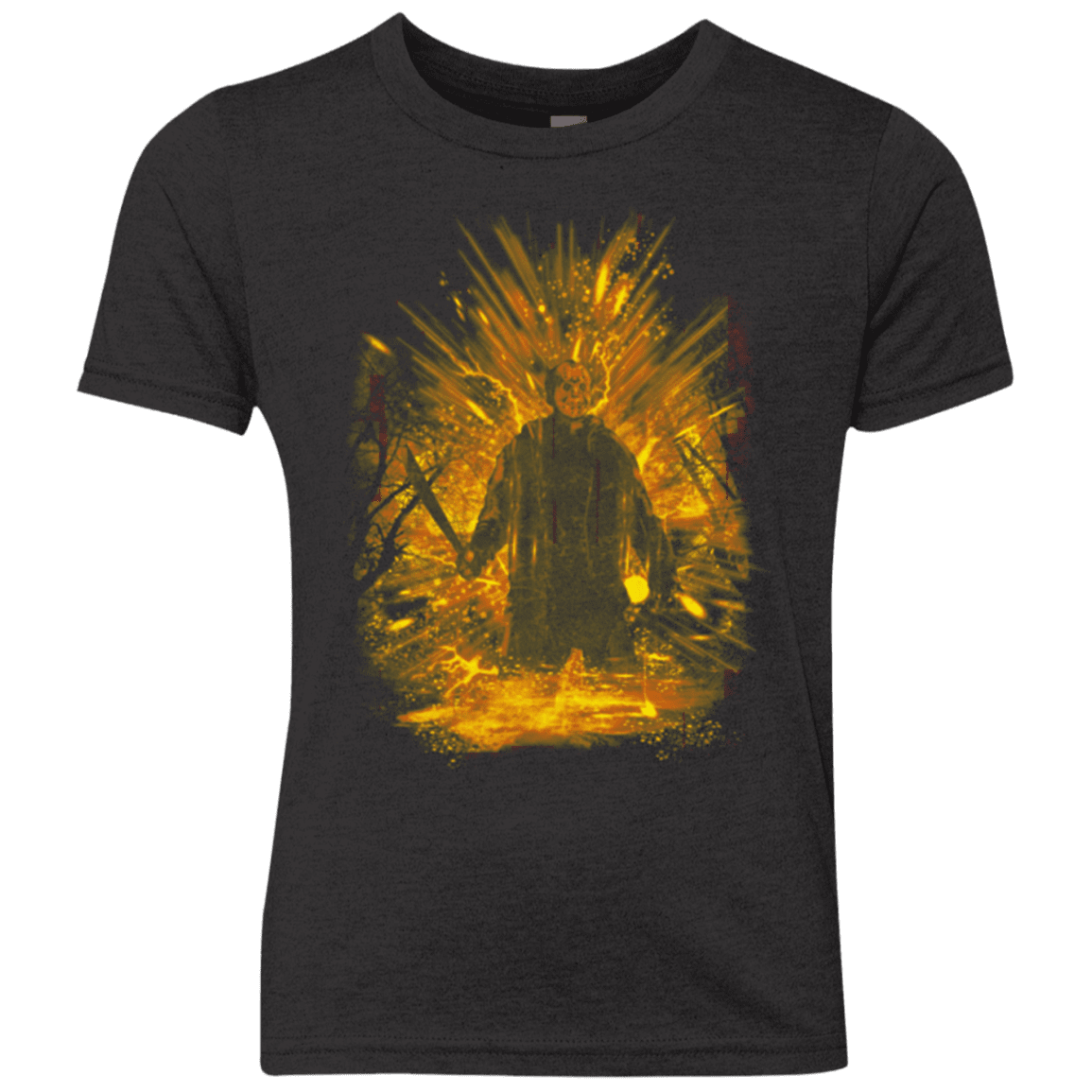 T-Shirts Vintage Black / YXS Crystal Lake Storm Orange Youth Triblend T-Shirt