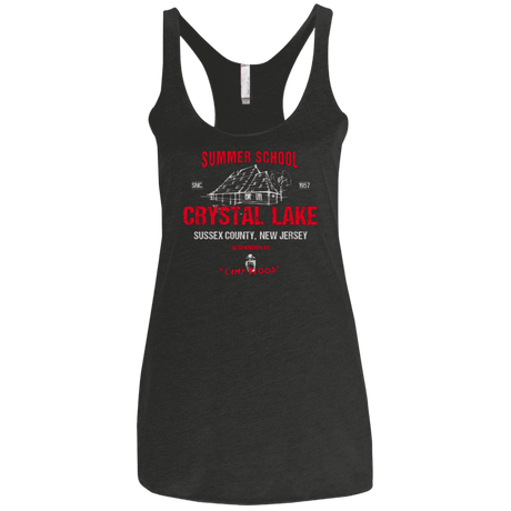 T-Shirts Vintage Black / X-Small Crystal Lake summer school Women's Triblend Racerback Tank