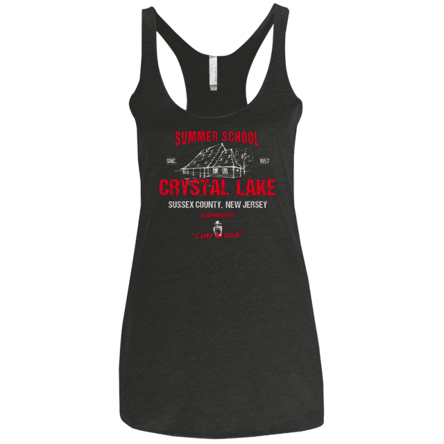 T-Shirts Vintage Black / X-Small Crystal Lake summer school Women's Triblend Racerback Tank
