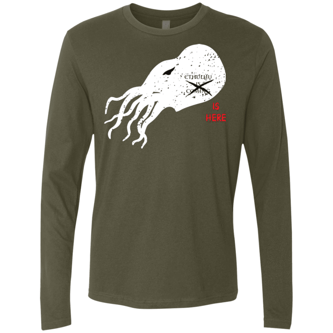 T-Shirts Military Green / Small Cthulhu(3) Men's Premium Long Sleeve