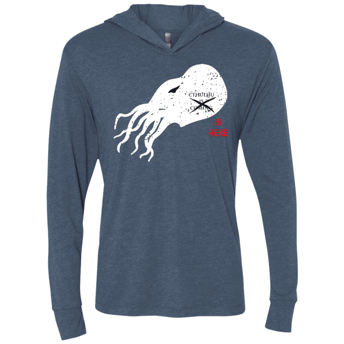 T-Shirts Indigo / X-Small Cthulhu(3) Triblend Long Sleeve Hoodie Tee