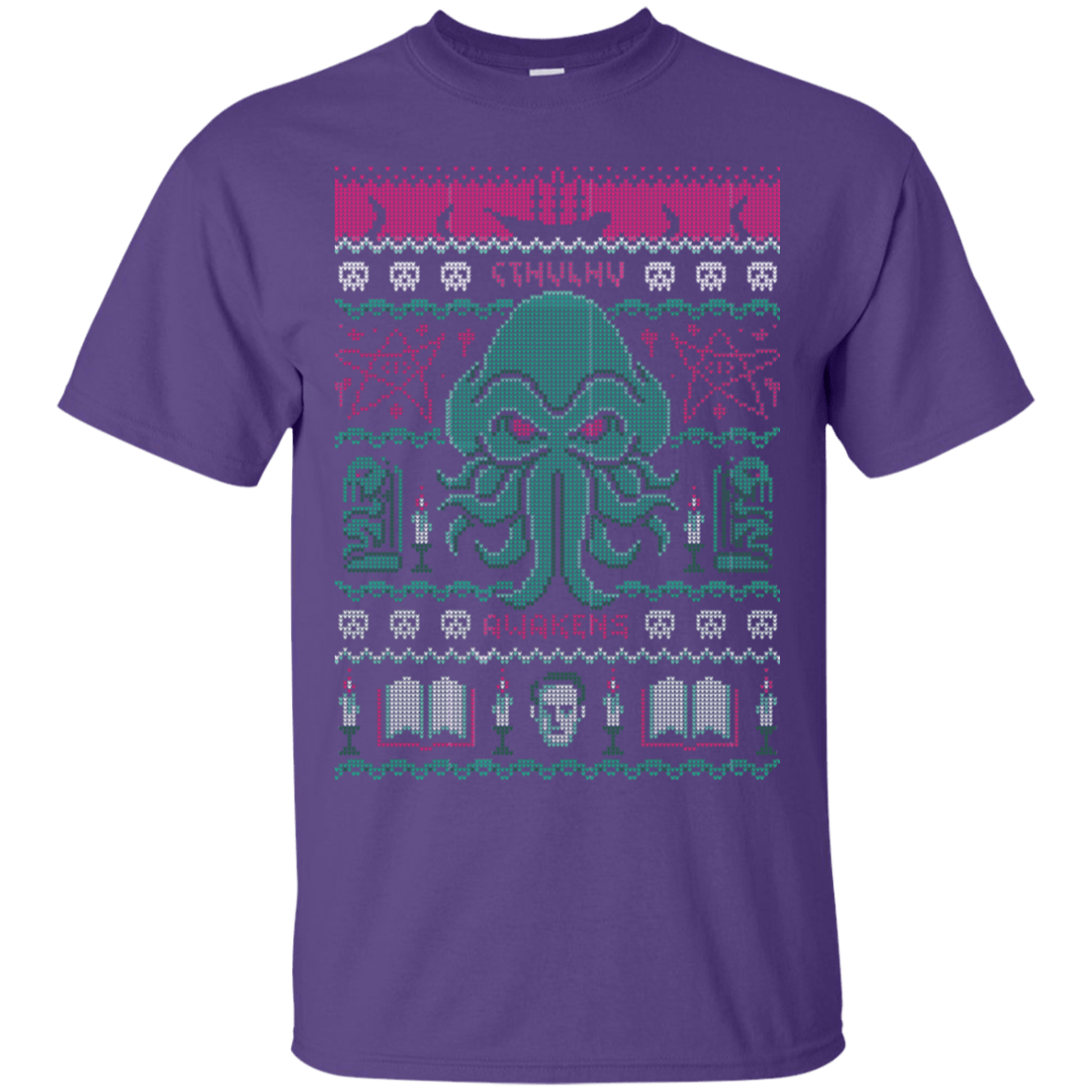 T-Shirts Purple / S Cthulhu Awakens Ugly Sweater T-Shirt