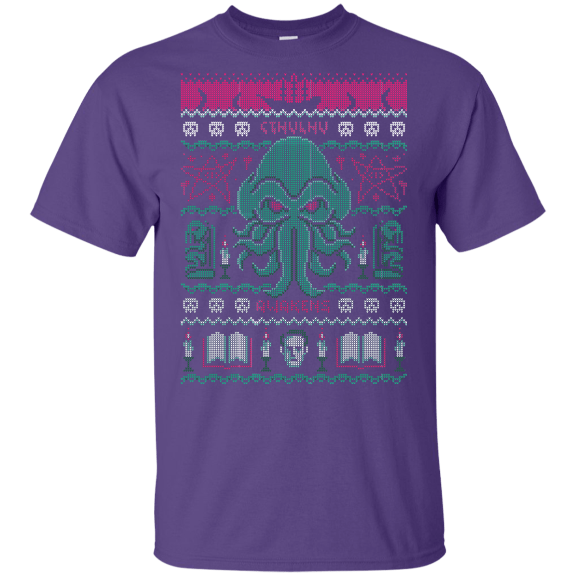 T-Shirts Purple / YXS Cthulhu Awakens Ugly Sweater Youth T-Shirt