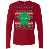 T-Shirts Cardinal / Small Cthulhu Cultist Christmas Men's Premium Long Sleeve