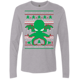 T-Shirts Heather Grey / Small Cthulhu Cultist Christmas Men's Premium Long Sleeve