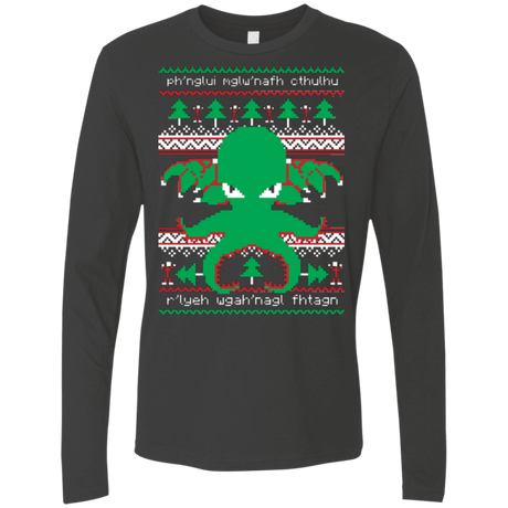 T-Shirts Heavy Metal / Small Cthulhu Cultist Christmas Men's Premium Long Sleeve