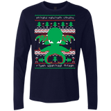 T-Shirts Midnight Navy / Small Cthulhu Cultist Christmas Men's Premium Long Sleeve