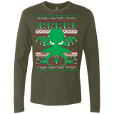 T-Shirts Military Green / Small Cthulhu Cultist Christmas Men's Premium Long Sleeve