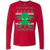 T-Shirts Red / Small Cthulhu Cultist Christmas Men's Premium Long Sleeve
