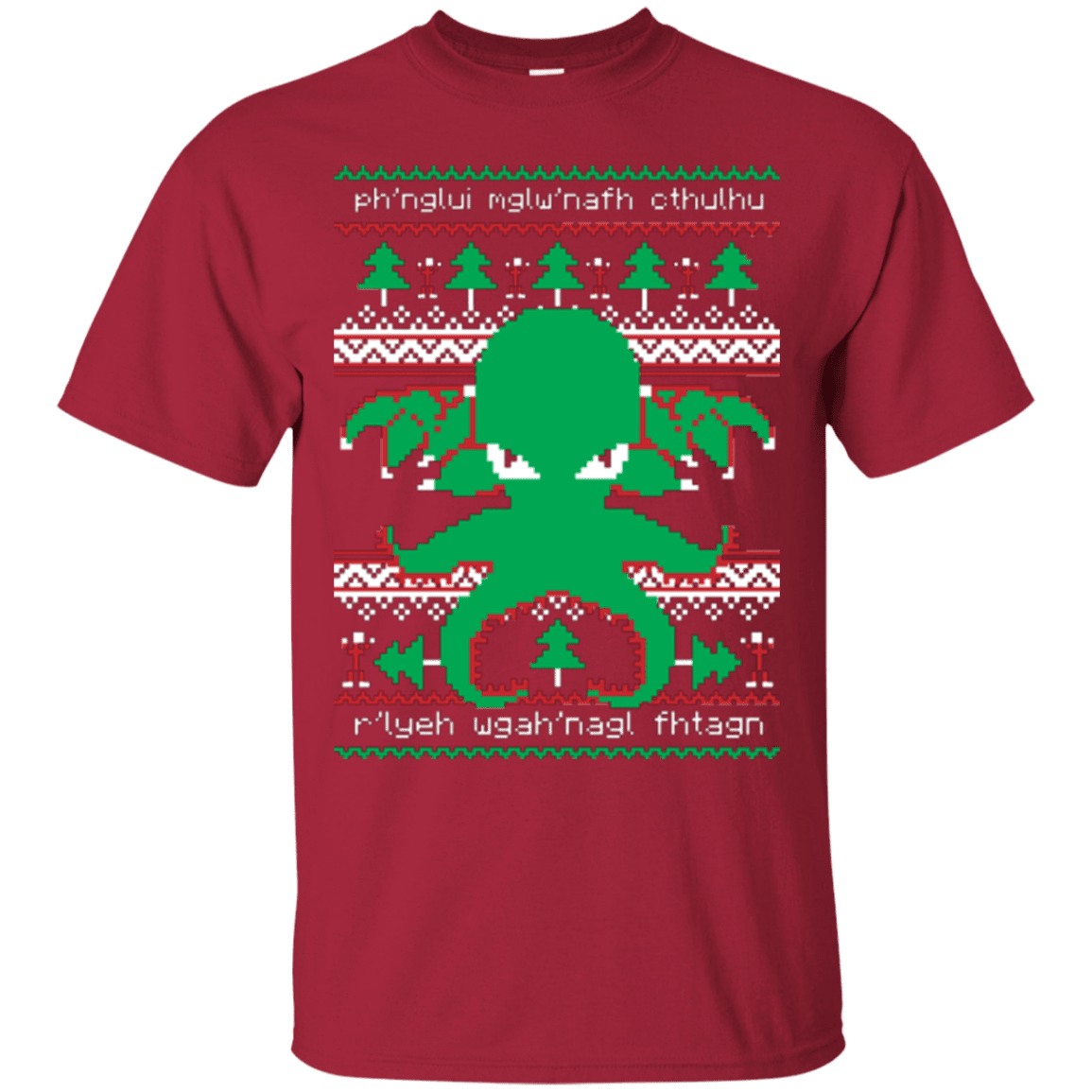 T-Shirts Cardinal / Small Cthulhu Cultist Christmas T-Shirt