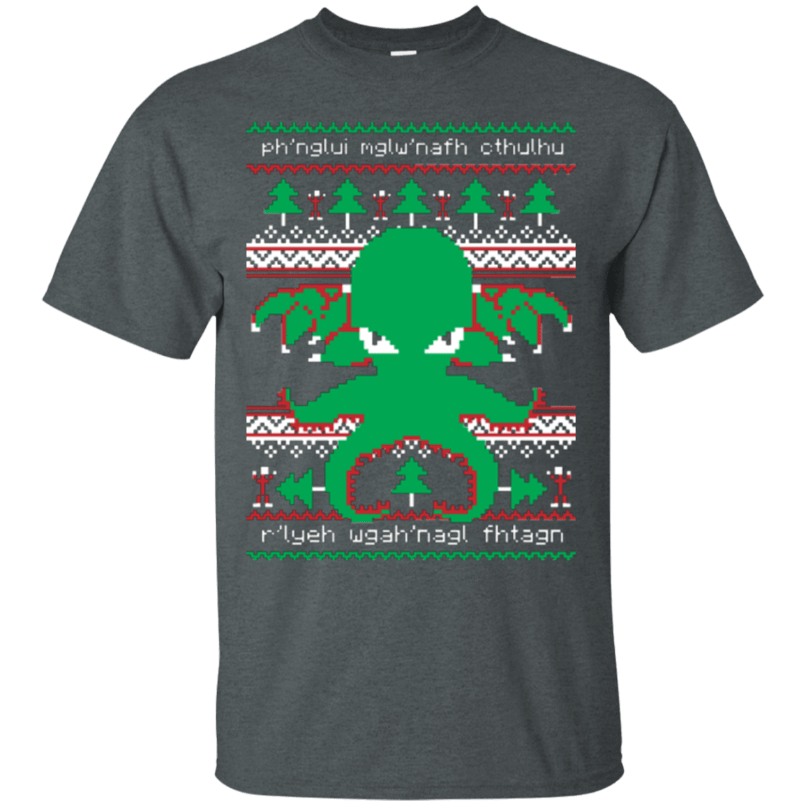 T-Shirts Dark Heather / Small Cthulhu Cultist Christmas T-Shirt