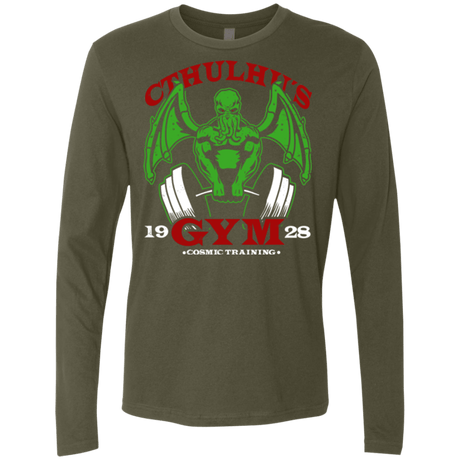 T-Shirts Military Green / Small Cthulhu Gym Men's Premium Long Sleeve