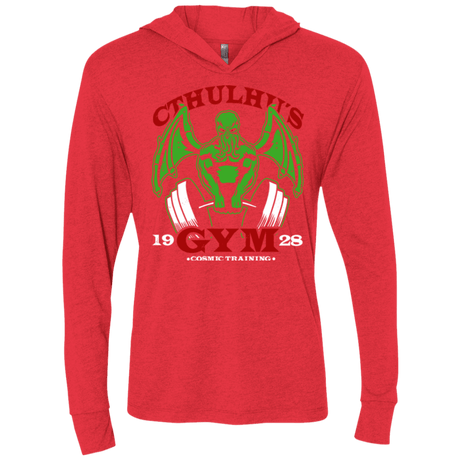 T-Shirts Vintage Red / X-Small Cthulhu Gym Triblend Long Sleeve Hoodie Tee