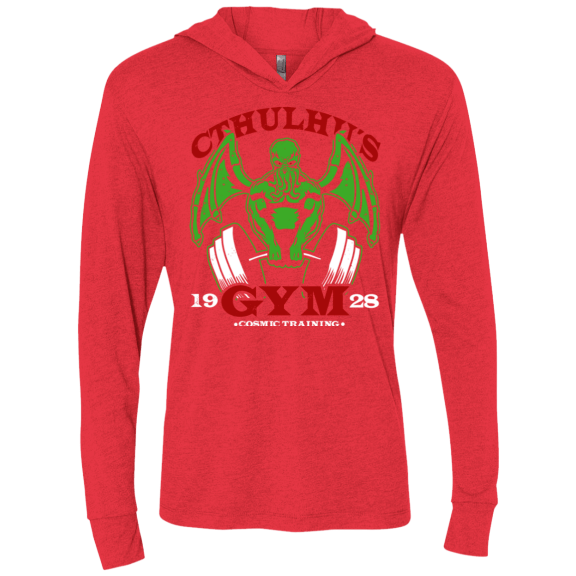 T-Shirts Vintage Red / X-Small Cthulhu Gym Triblend Long Sleeve Hoodie Tee